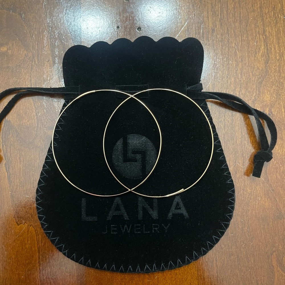 LANA Jewelry,14K rose gold hoop earrings